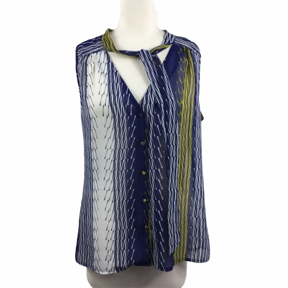 Banana Republic Sheer Tank top, Med,  tie at‎ neck